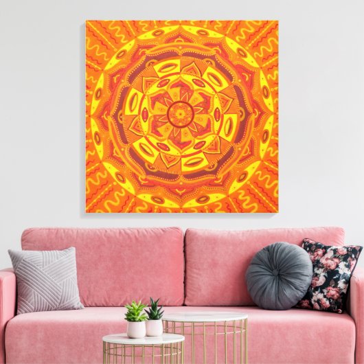 Sun Mandala Canvas Afdruk (Insitu (Woonkamer))
