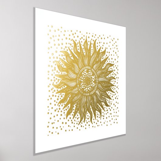 Sun Mandala Confetti Gold Foil Art Print (Laagn)