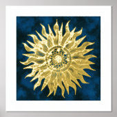 Sun Mandala Gold Foil Art Print (Voorkant)