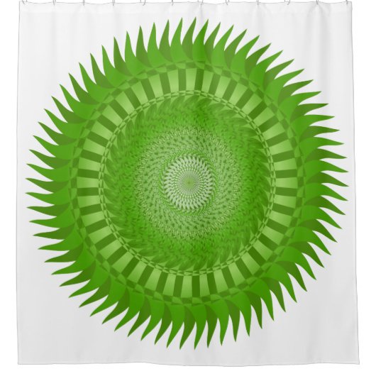 Sun Mandala green Douchegordijn (Voorkant)