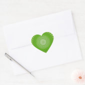 Sun Mandala green Hart Sticker (Envelop)
