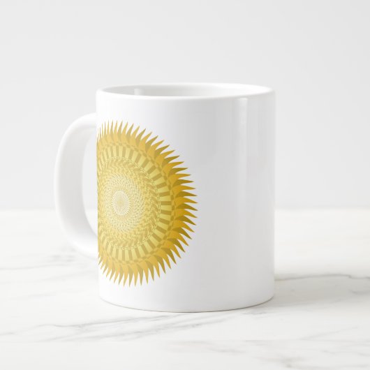 Sun Mandala in Geel Grote Koffiekop (Links)