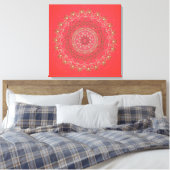 Sun Mandala - Ingewikkeld Canvas (Insitu (Slaapkamer))