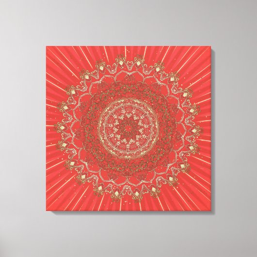 Sun Mandala - Ingewikkeld Canvas (Voorkant)