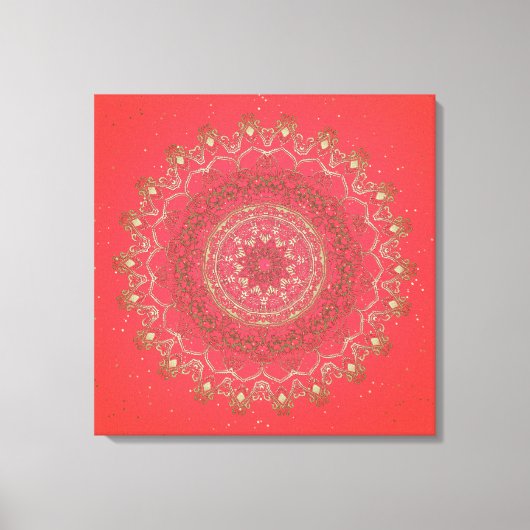 Sun Mandala - Ingewikkeld Canvas Afdruk (Voorkant)