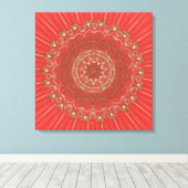 Sun Mandala - Ingewikkeld Canvas Afdruk (Insitu (Houten vloer))
