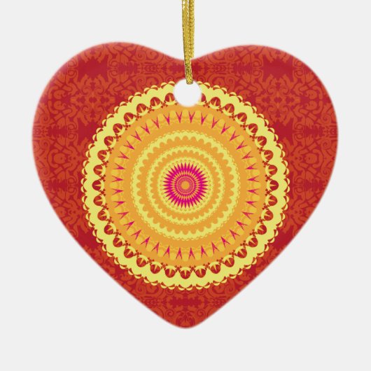 Sun Mandala Keramisch Ornament (Voorkant)