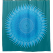 Sun Mandala Light blue Douchegordijn (Voorkant)