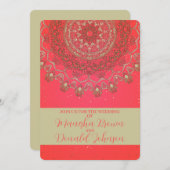 Sun Mandala - Uitnodiging voor bruiloft Kaart (Voorkant / Achterkant)