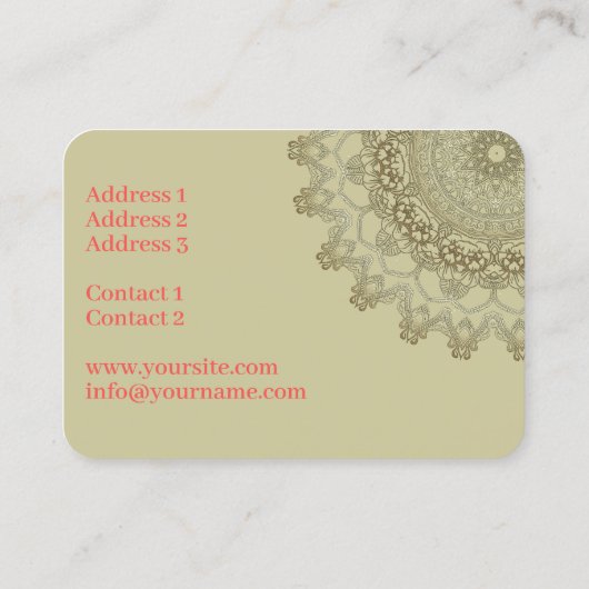 Sun Mandala - Visitekaartje (Achterkant)