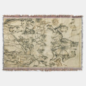 SUN MARS Antiek Zwart Wit Astrologie Tekening Deken (Voorkant)