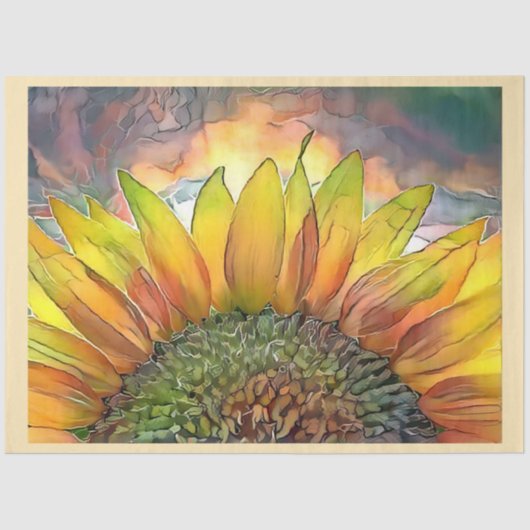 Sun Modern Art Big Sunflower Collectie Tissuepapier (Voorkant)