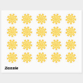 Sun Modern Design Ronde Sticker (Vel)