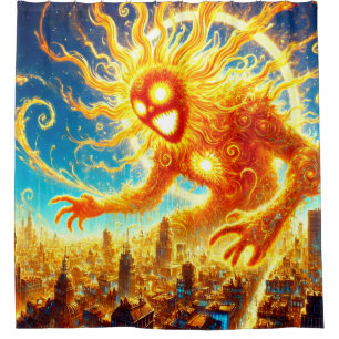 Sun Monster Douchegordijn