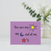 Sun-Moon-and-Stars- Briefkaart (Staand voorkant)