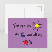 Sun-Moon-and-Stars- Briefkaart (Voorkant / Achterkant)