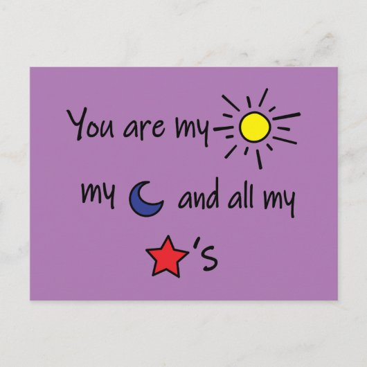Sun-Moon-and-Stars- Briefkaart (Voorkant)