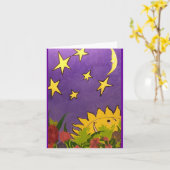 Sun Moon and Stars Color Folded Wenskaart Kaart (Gele Bloem)