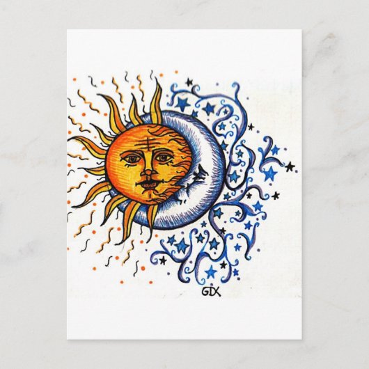 SUN MOON ART-ONTWERP BRIEFKAART (Voorkant)