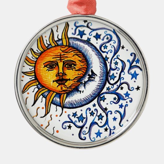SUN MOON ART-ONTWERP METALEN ORNAMENT (Voorkant)