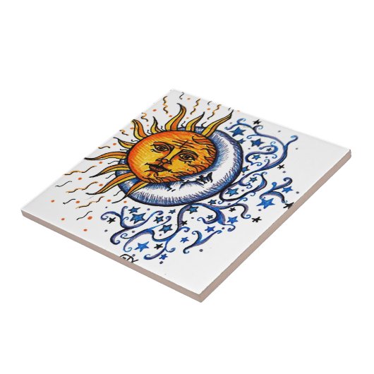SUN MOON ART-ONTWERP TEGELTJE (Zijkant)