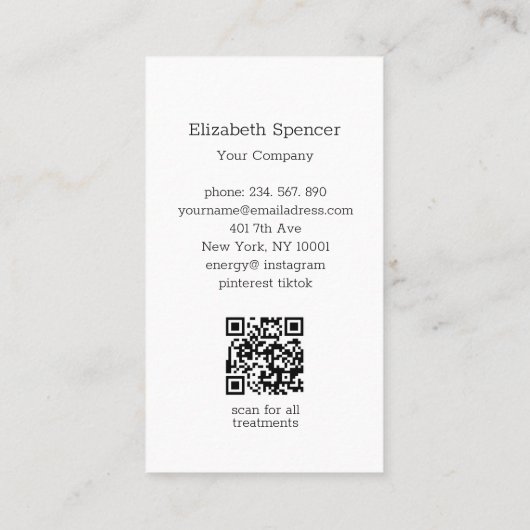 Sun Moon Beige QR-Code Business Card Visitekaartje (Achterkant)