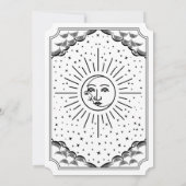 Sun & Moon Black & White Tarot Uitnodiging (Achterkant)
