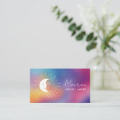 Sun & Moon Boho Line Art Chic Rainbow Social Icons Visitekaartje (Staand voorkant)