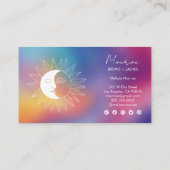 Sun & Moon Boho Line Art Chic Rainbow Social Icons Visitekaartje (Achterkant)