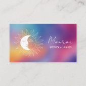 Sun & Moon Boho Line Art Chic Rainbow Social Icons Visitekaartje (Voorkant)