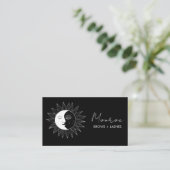 Sun & Moon Boho Line Art Elegante QR Sociale Icone Visitekaartje (Staand voorkant)