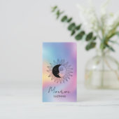 Sun Moon Boho Line Art Rainbow Social HANG LABELS (Staand voorkant)