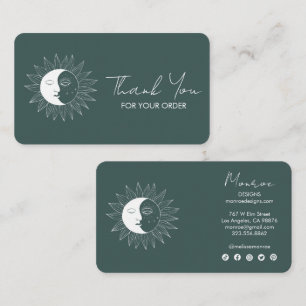 Sun & Moon Boho Social iconen Bestellen Bedankt Sa Visitekaartje