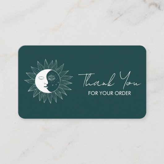 Sun & Moon Boho Social Media Bestellen Bedankt Gro Visitekaartje (Voorkant)