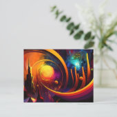 Sun moon bright Portal Colour Abraction City Briefkaart (Staand voorkant)