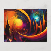 Sun moon bright Portal Colour Abraction City Briefkaart (Voorkant)