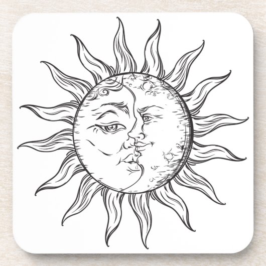 Sun Moon  Celestial Luminaries Bier Onderzetter (Voorkant)