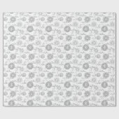 Sun Moon Celestial Pattern Black and White Cadeaupapier (Vlak)