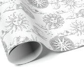 Sun Moon Celestial Pattern Black and White Cadeaupapier (Rol Hoek)