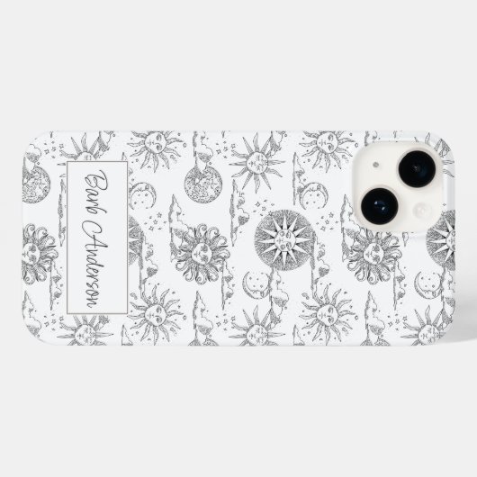 Sun Moon Celestial Pattern - Gepersonaliseerd Case-Mate iPhone Case (Achterkant (horizontaal))