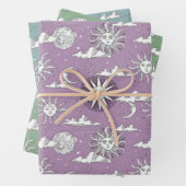 Sun Moon Celestial Pattern Inpakpapier Vel (In situ)