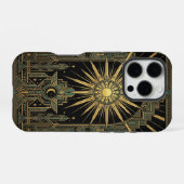 Sun & Moon Deco Wings | Gold iPhone 16 Pro Case Hoesje (Achterkant horizontaal)