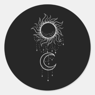 Sun Moon Dreamweaver Cool Natuur Minimal Art Ronde Sticker