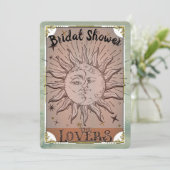  Sun Moon Duality Lovers Tarot Bridal Invit Kaart (Staand voorkant)