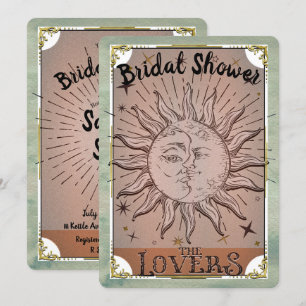  Sun Moon Duality Lovers Tarot Bridal Invit Kaart