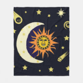 Sun Moon en Celestial Bodies Fleece Deken (Voorkant)