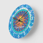 Sun Moon Face Clock Ronde Klok (Hoek)