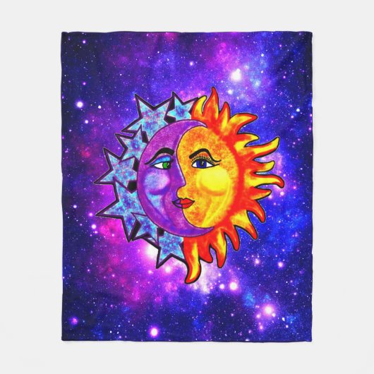 Sun Moon Fleece deken 50x60 (Voorkant)
