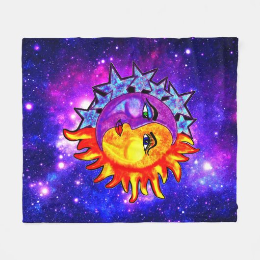 Sun Moon Fleece deken 50x60 (Voorkant (Horizontaal))