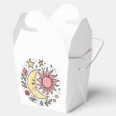 Sun Moon Floral Pink Yellow Zodiac Astrologisch Bedankdoosjes (Geopend)